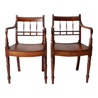 Antique Wooden Parlor Chairs - a Pair For Sale