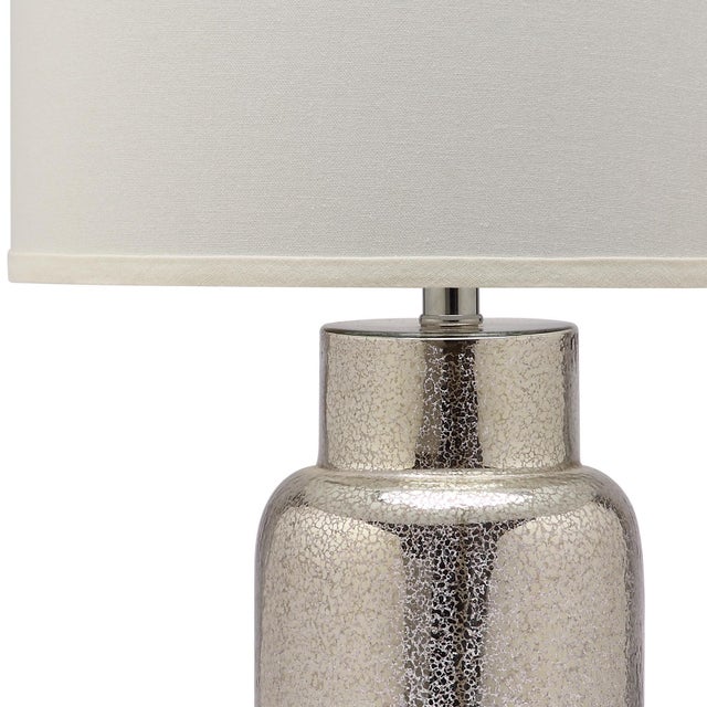 29 Inch H Sleek Glass Table Lamp in Ivory & Silver - a Pair For Sale - Image 4 of 9