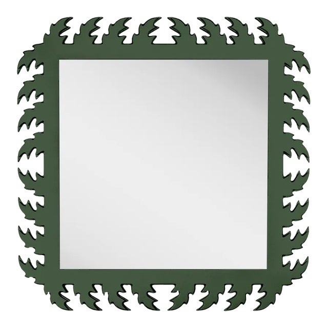 Fleur Home Audubon Square Mirror in Duck Green, 48x48 For Sale