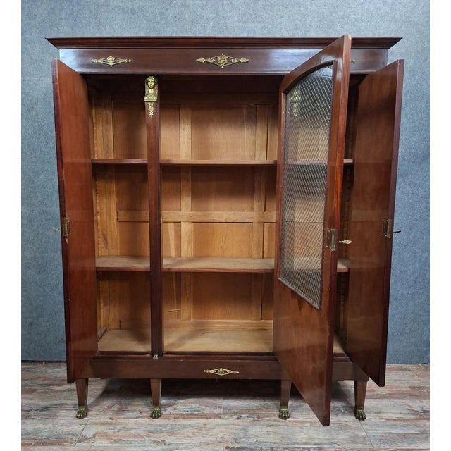 Empire Style Wardrobe in Mahogany with Egyptian Heads For Sale - Image 6 of 10