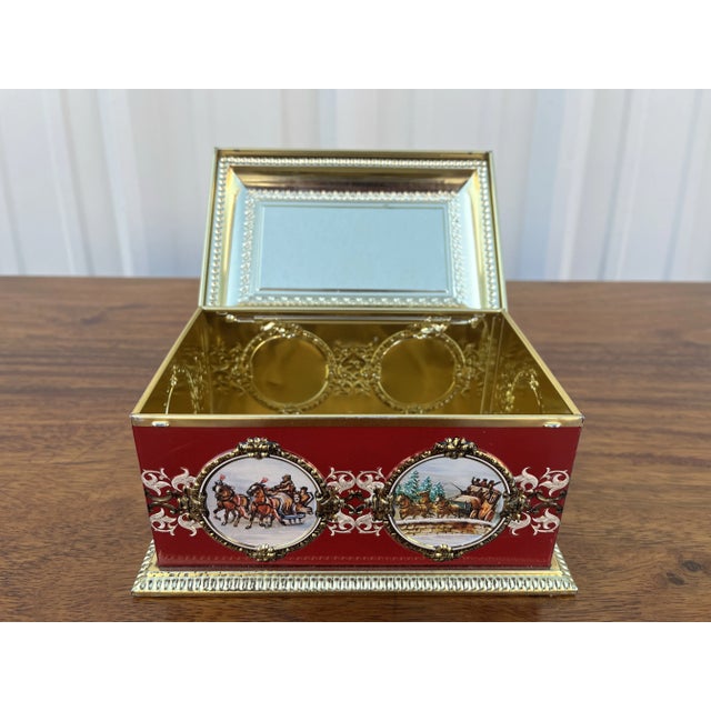 1970's Western Germany Christmas Cookie Tin Container For Sale - Image 6 of 12