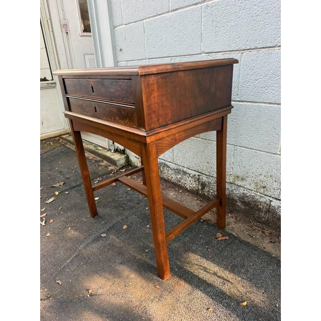 Antique Victorian Style Burled Wood Spool Table For Sale - Image 9 of 14