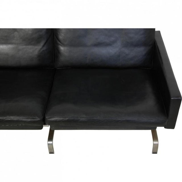 Black PK31 2-Seater Sofa in Black Aura Leather by Poul Kjærholm, 1985 For Sale - Image 8 of 18