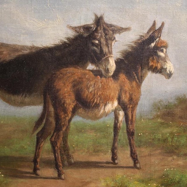 Italian Artist, Bucolic Landscape, 1875, Oil on Canvas For Sale - Image 8 of 14