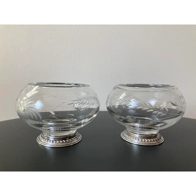 Transparent Crystal Glass and Sterling Silver Votive Candle Holder or Bowl Catchall by Duchin For Sale - Image 8 of 12