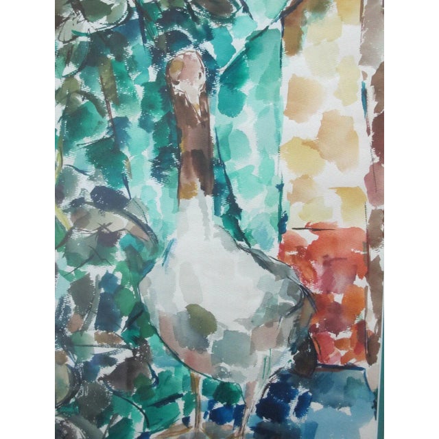 David McCosh Untitled Abstract Bird Watercolor Framed Painting For Sale - Image 4 of 7