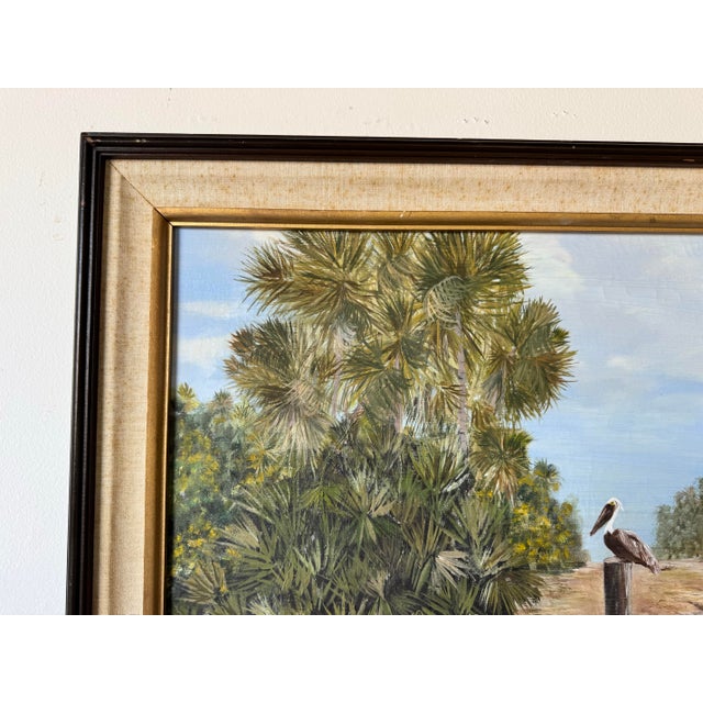 1970s Vintage Tropical Florida Landscape Oil Painting by J Kovach For Sale In Miami - Image 6 of 12