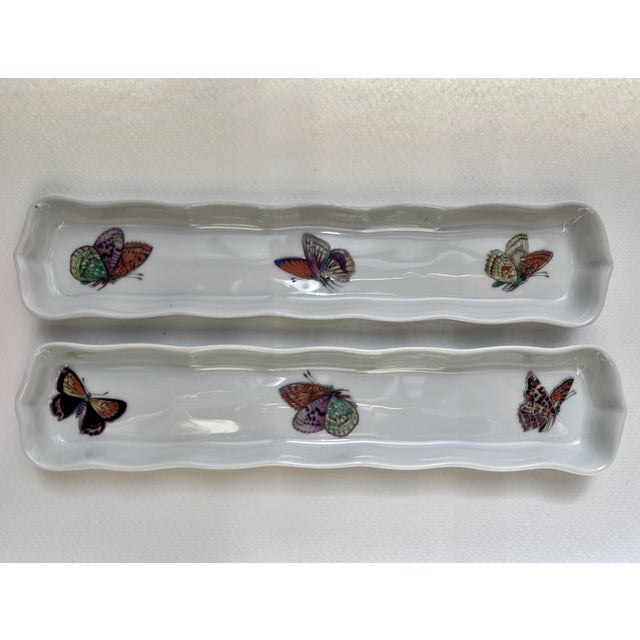 Early 20th Century Pair of Limoges Chinoiserie White Porcelain Trays by Andre Prevot For Sale - Image 5 of 18