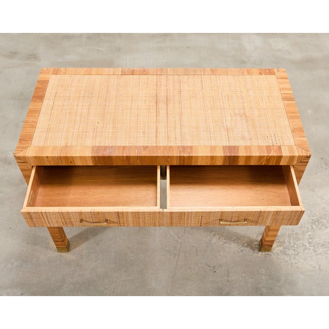 Billy Baldwin for Bielecky Brothers Rattan Cane Writing Desk For Sale - Image 15 of 18