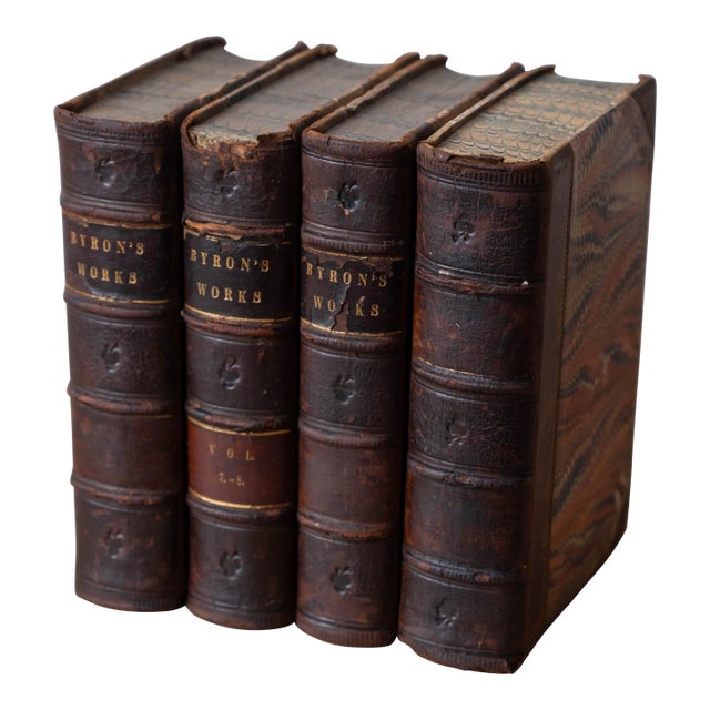 Byron's Works, 4-Volume Leather Set, Philadelphia, 1854 For Sale