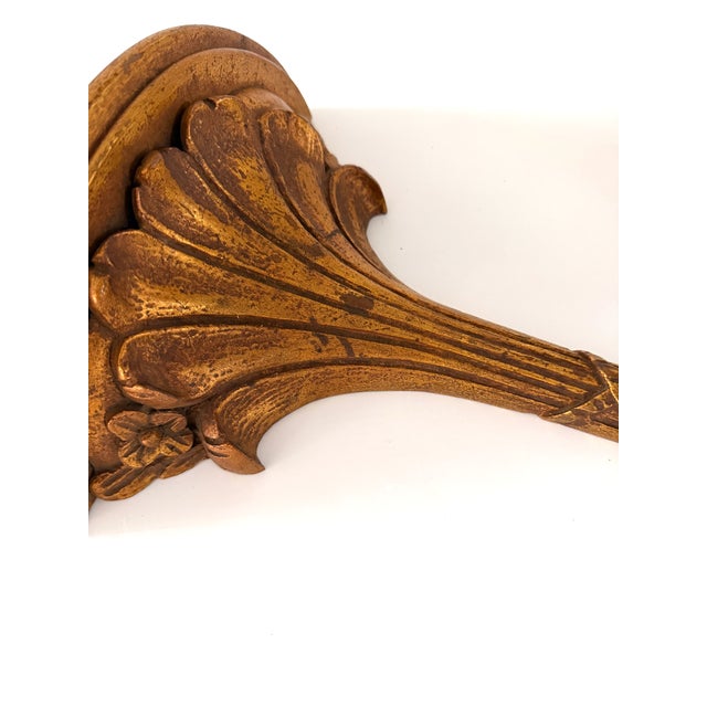 Hollywood Regency Gilt Shelf Brackets, a Pair For Sale - Image 9 of 11