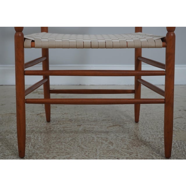 Brown Nichols & Stone Set of 6 Shaker Style Cherry Ladder Back Dining Chairs For Sale - Image 8 of 18