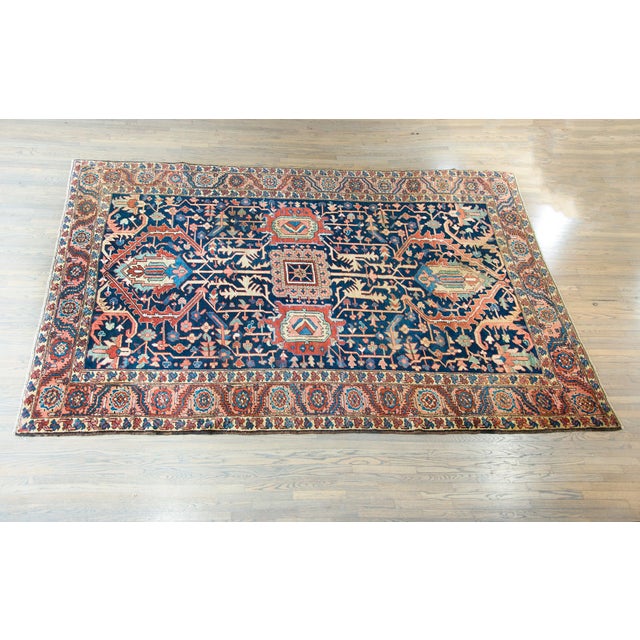 Rare Early 20th Century Persian Heriz Rug For Sale - Image 12 of 12