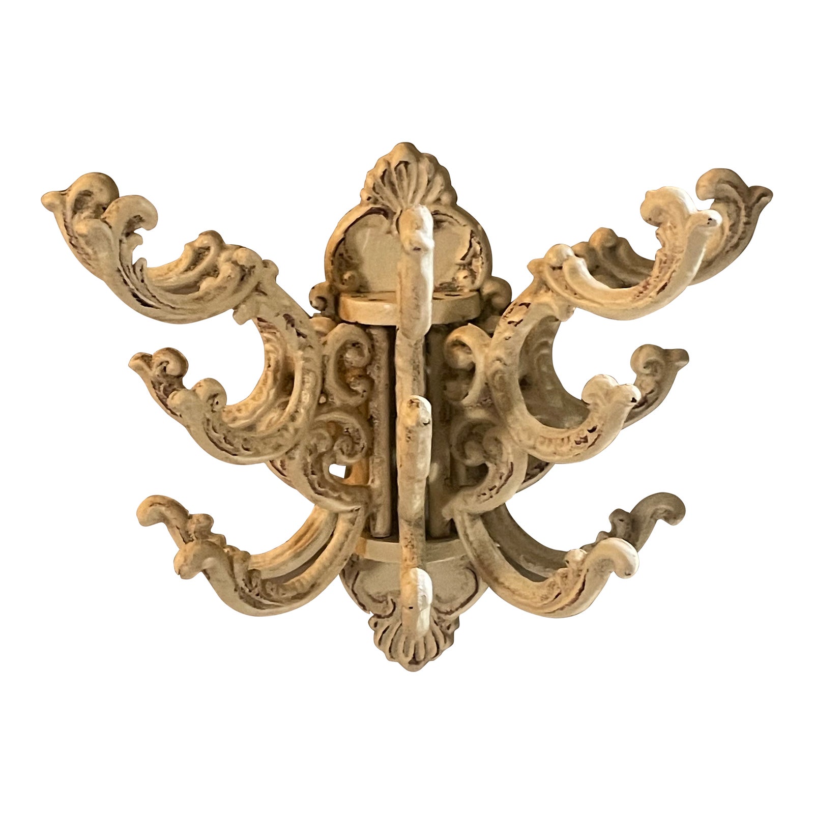 Cast Iron 5 Articulated Arms Coat Rack Victorian | Chairish