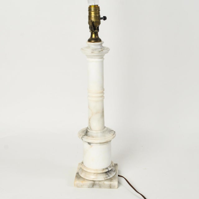 Vintage Marble Column Lamp Italian Neoclassical Statement Lamp For Sale - Image 10 of 15