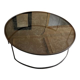 Contemporary Black Glass Coffee Table For Sale