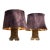 Vintage Ornate Table Lamps With Velvet Shades - Pair For Sale