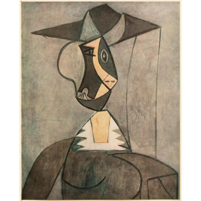 1946 After Pablo Picasso "Woman in a Hat", Second Edition Period Parisian Offset Lithograph For Sale - Image 9 of 10