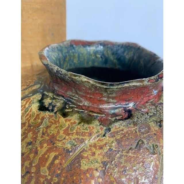 Late 19th Century Shigaraki Tsubo Style Ceramic Storage Vessel For Sale - Image 4 of 9