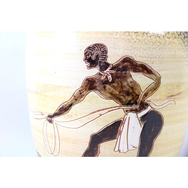 Ceramic Mid-Century Modern Large Danish Porcelain Decorative Vase by Harald Folmer Gross For Sale - Image 7 of 9