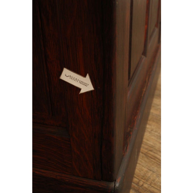 Antique Solid Oak Single Door Paneled Wardrobe For Sale - Image 17 of 18
