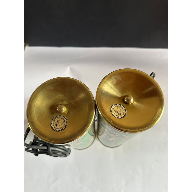 Metal Pair of Vintage Table Lamps by Fornasetti For Sale - Image 7 of 8