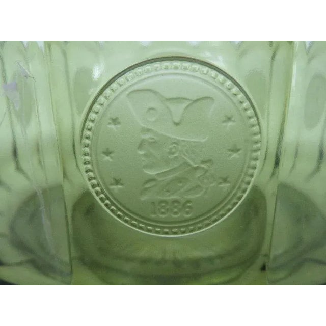 Fostoria Coin Glass Green Liberty Bell Scalloped Bowl Dish For Sale In Miami - Image 6 of 11