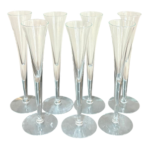Mini Crystal Champagne Flutes Set of 7