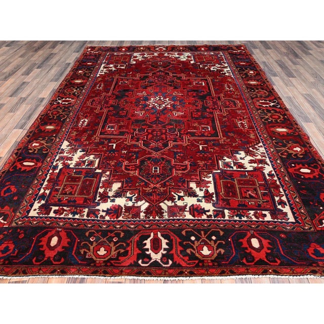 Persian 1960 Red Vintage Bohemian Persian Rug For Sale - Image 3 of 12