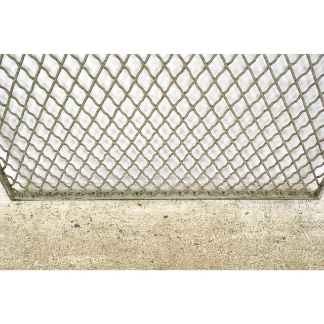 Gray Reclaimed Industrial Steel Mesh Security Panel 41.625 X 37 In. For Sale - Image 8 of 10