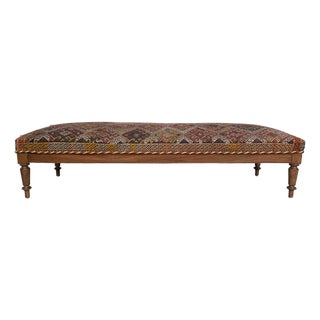 Louis XIV Style French Large Bench Dark Oak from 1920s For Sale
