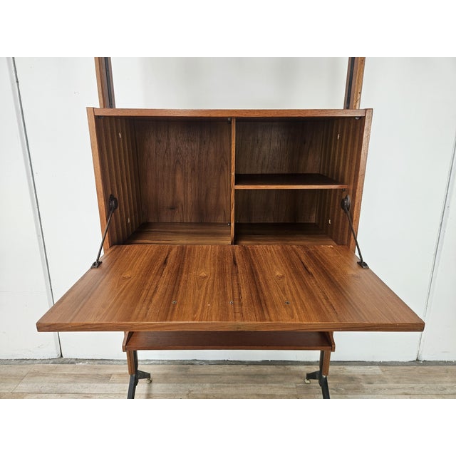 Swedish Teak Bookcase with Adjustable Brass Legs, 1960 For Sale - Image 13 of 18