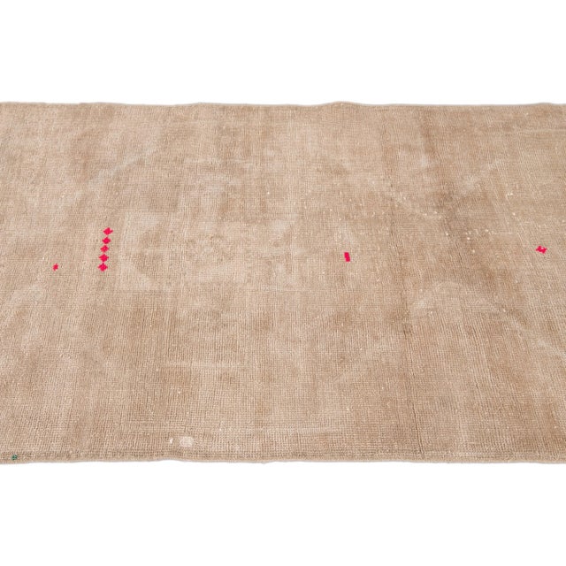 Vintage Turkish Nude Handmade Distressed Wool Runner For Sale In New York - Image 6 of 9