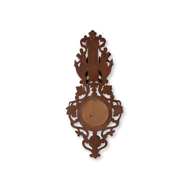 Hand Carved Black Forest Barometer W/Fox & Birds For Sale - Image 4 of 4