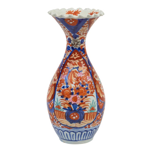 Antique Imari Baluster Shaped Vase For Sale