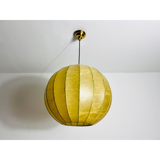 Mid 20th Century Mid-Century Round Cocoon Pendant Lamp, 1960s, Italy For Sale - Image 5 of 12