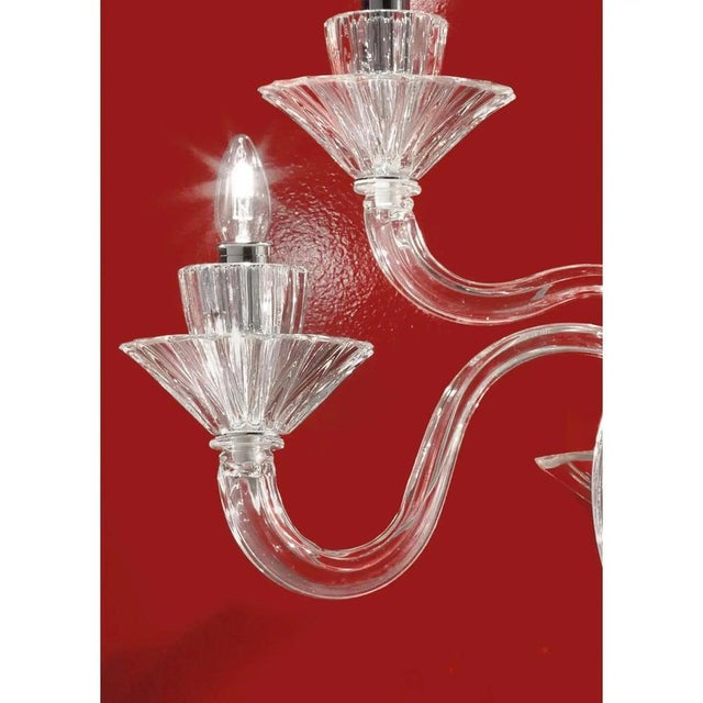 Venetian Imperial Rigadin Murano Glass Wall Sconce in Transparent Glass by Simoeng for Simoeng For Sale - Image 6 of 8