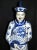 Chinese Blue & White Statuette of Emperor or Figure of Official in Dragon Robe For Sale - Image 9 of 10