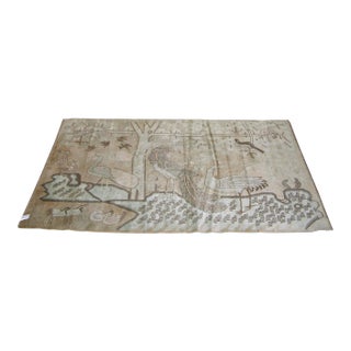 Antique Samarkand Rug with Animal Print Design For Sale