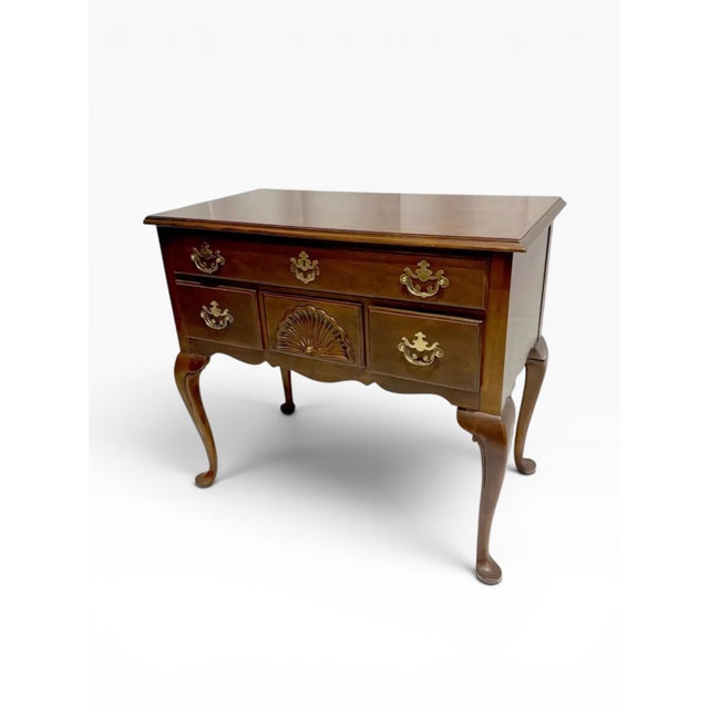 Drexel Drexel Queen Anne Style Walnut Lowboy Chest For Sale - Image 4 of 12
