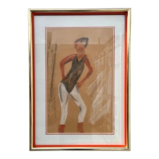Portrait of a Young Ballerina Painting in the Abraham Walkowitz Style. C 1960s For Sale