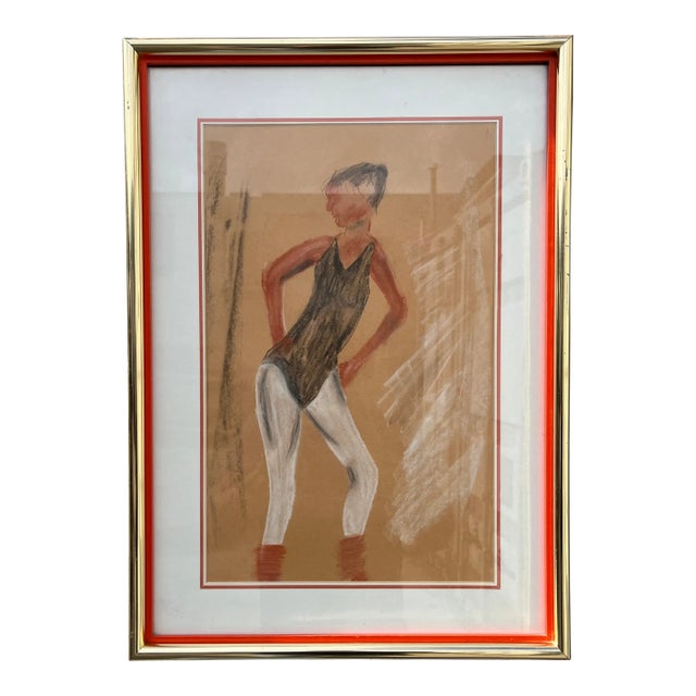 Portrait of a Young Ballerina Painting in the Abraham Walkowitz Style. C 1960s For Sale