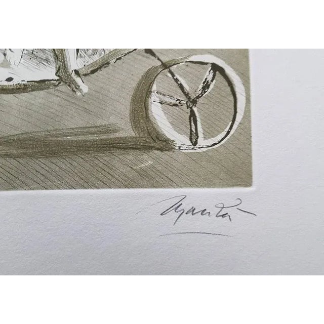 Mileto and Giulia in a Green Carriage - Original Etching by Giacomo Manzù 1970 For Sale - Image 3 of 5