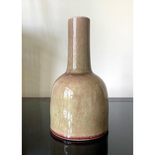 19th Century Collection of Four Chinese Ceramic Vases with Peachbloom Glaze For Sale - Image 5 of 15