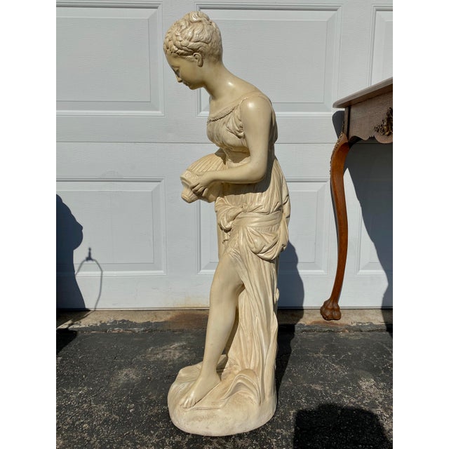Plaster Art Nouveau Standing Woman Statue Chairish