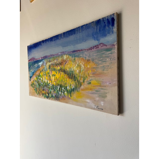 Impressionist Vintage Drusso Impressionist Seascape Oil Painting on Canvas – Unframed For Sale - Image 3 of 13