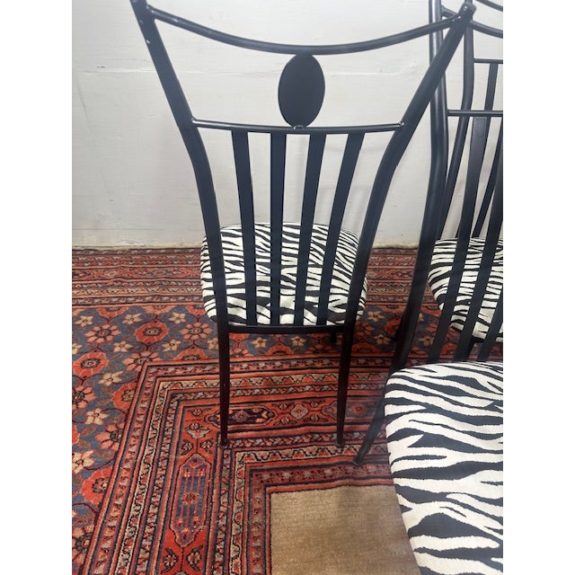 Metal Zebra Designer Chairs - Set of 6 For Sale - Image 7 of 10