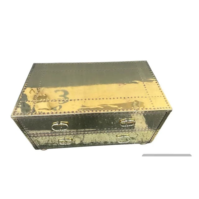 Sarreid Ltd. 1960s Sarreid Mid Century Brass Drawer Chest For Sale - Image 4 of 9