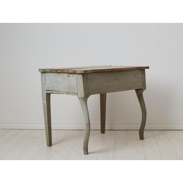 Antique Rococo Style Folk Art Console Table with Storage in Pine, Sweden For Sale - Image 6 of 12
