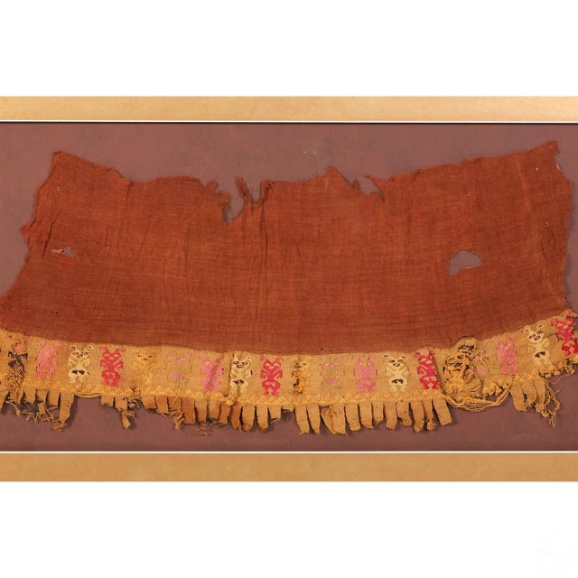 Textile Large Framed Pre-Columbian Woven Textile Fragment from Chimu Chancay Culture For Sale - Image 7 of 7